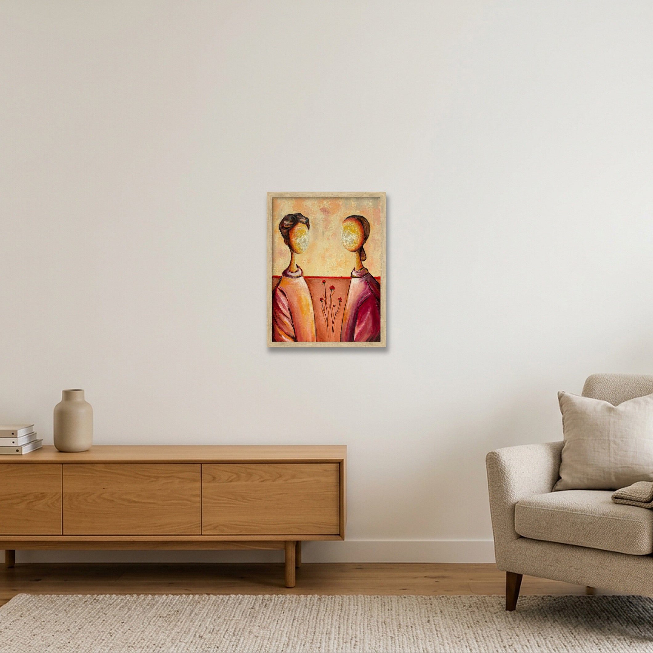 ‘Peach & Wine’ Print — 30×40cm, 12×16" Oak Frame